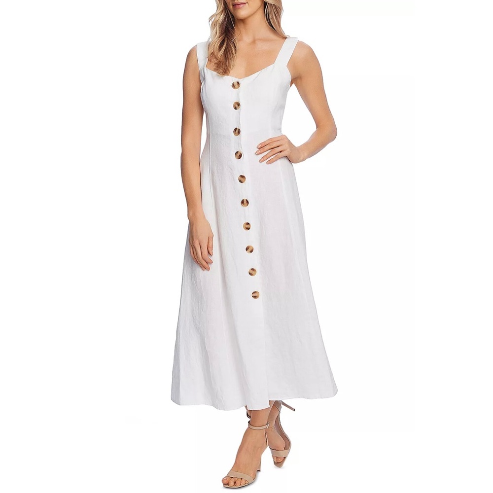 Vince Camuto White Linen Dress